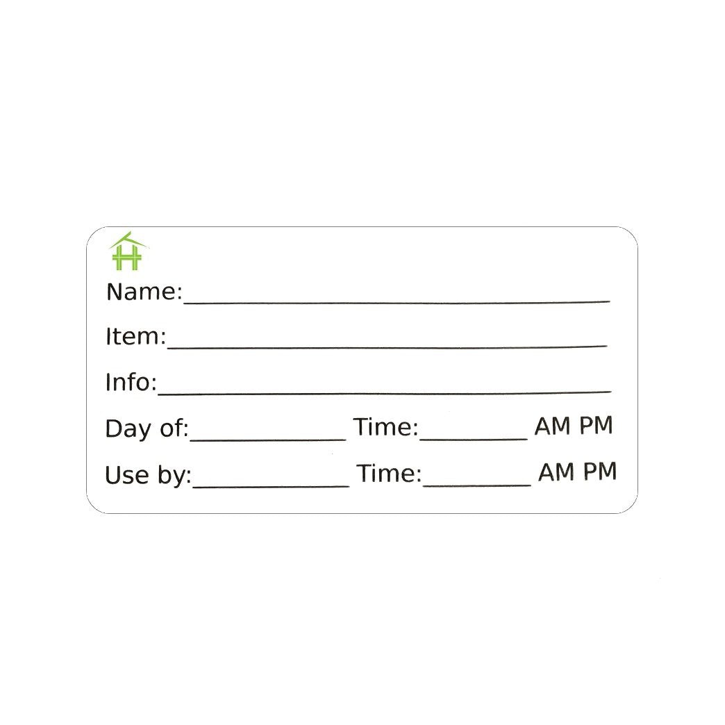 500 Food Labels - Removable Stickers with Large Writable Surface - Peel Clean With No Glue Residue - Great for Meal Preparation, Leftovers Labeling, on Bottles, Pans, Plastic and Other Containers