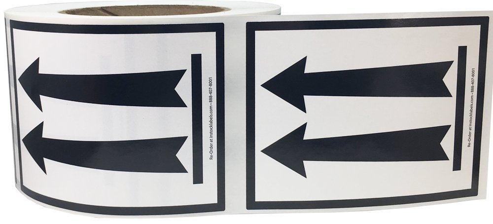 Air Specialty Black Arrows Up Labels 3 x 4 Inch 500 Adhesive Stickers