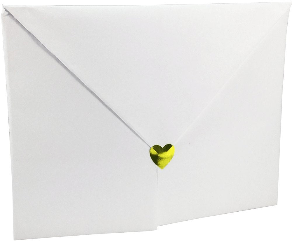 Metallic Gold Heart Stickers, 1/2" Inch, 1000 Adhesive Labels per Roll - Ideal for Crafting, Valentine's Day, and Non-Candy Favors in Schools, Parties, and Art Projects Metallic Gold