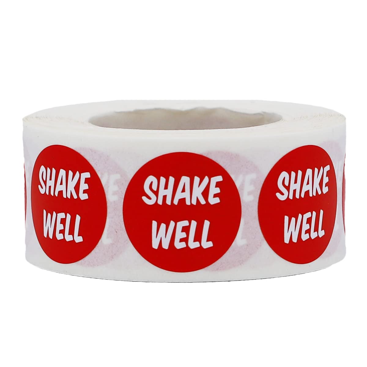 Shake Well Labels 0.75 Inch Round 500 Total Adhesive Labels