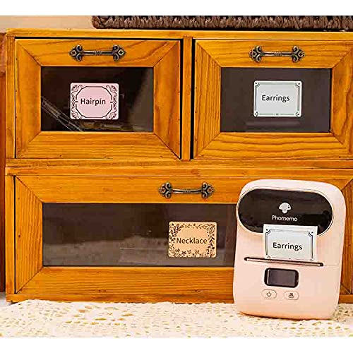 Phomemo M110/M110S/M120/M200/M220 Sticker Labels- 1.57"x1.18"(40x30mm) Black on Pink, Khaki and Blue Label for Small Business, Home, Office, 230 Labels/Roll 1.57"x1.18"