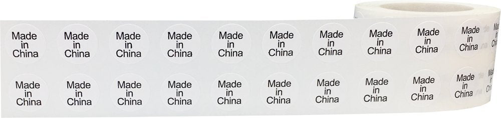 Made in China Labels .5 Inch Round Circle Dots 1,000 Total Adhesive Stickers