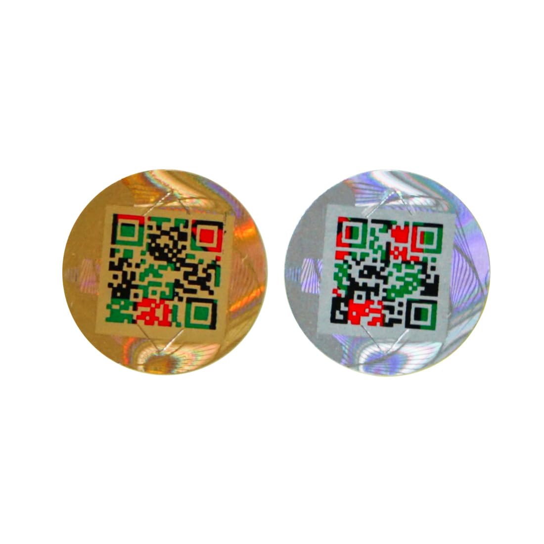 Holographic Anti-Counterfeit QR Code Labels 15 * 15mm Tamper Proof Original Genuine Security Tag Package Round Authentic Self-Adhesive Label QR Code Stickers (Silver) Silver