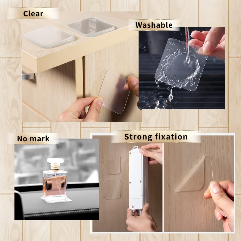 Double Sided Tape Heavy Duty Mounting Adhesive Tape 10PACK Clear Double Sided Tape for Walls Two Sided Tape Remover Waterproof Strong Squares 2.36 Inches Sticky for Wall Door Windows Crafts
