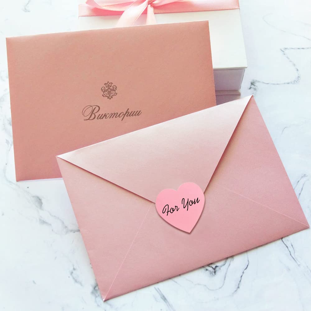 Vuzvuv 1500 Labels Pink Heart Stickers 1 inch Heart Coding Shape Paper Labels for Wedding Anniversaries Invitation Envelopes Cute Decals for Water Bottle Packaging