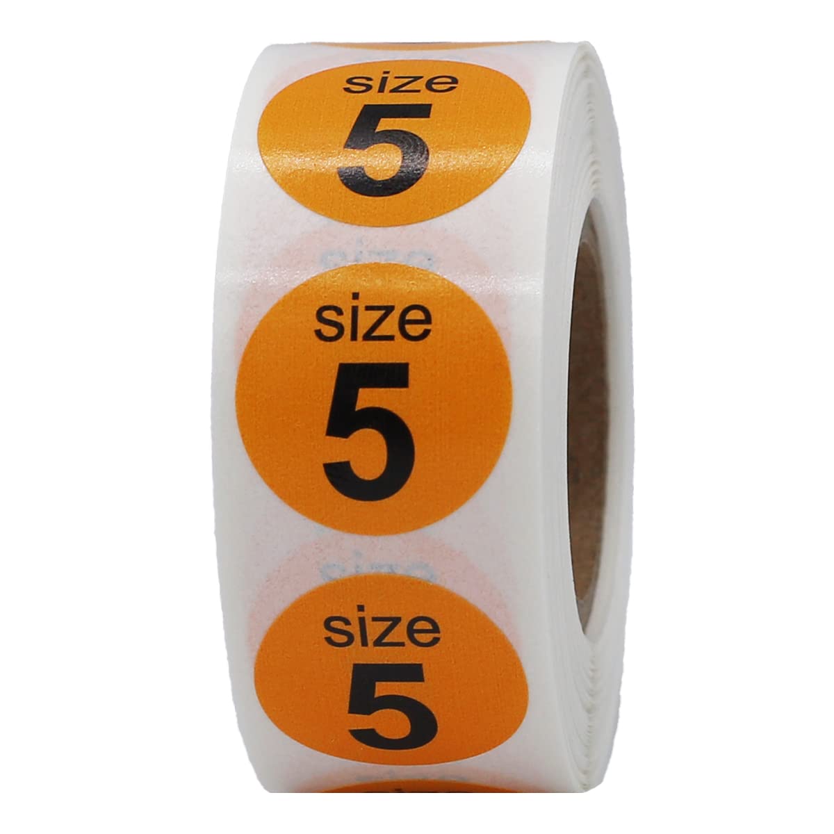 Shoe Size 5 Peach Stickers for Retail Clothing 0.75 Inch 500 Total Adhesive Labels Peach Size 5