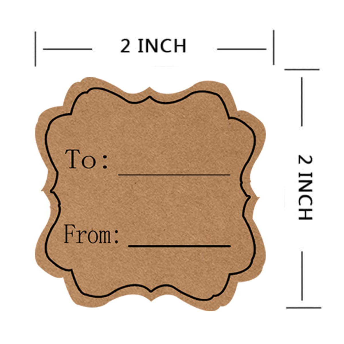 Natural Brown Kraft to and from Present Tag Stickers,2 Inch Gift Tags Label,300 Pcs