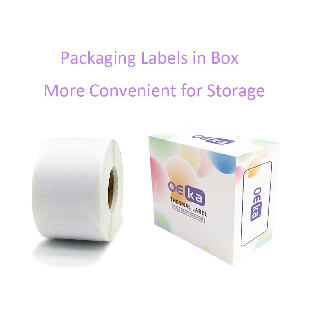 1.5 Inches Round Direct Thermal Labels Blank Shipping Labels Address Labels 500Pcs/Roll Compatible with Rollo & Zebra Desktop Printers(1 Roll, White) 1 ROLL