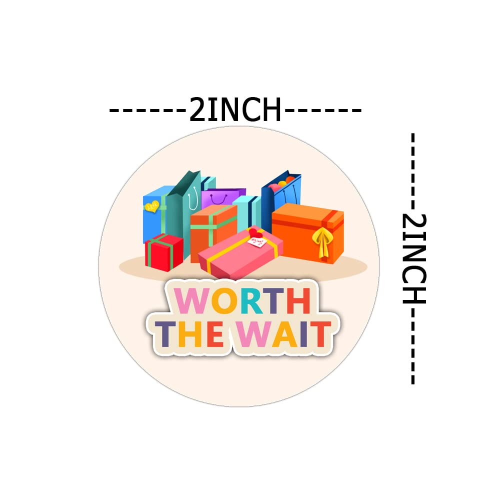 Worth The Wait Small Business Labels Happy Mail Sticker Customer Appreciation Stickers,2 Inch Thank You for Your Order Stickers for Online Retailers,500 Pcs