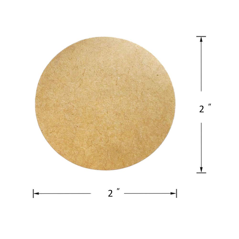 2'' Natural Circle Price Stickers Kraft Paper Dots Labels Target Pasters Adhesive Writable Labels 500 Pieces Per Roll (2 inches) 2 inches