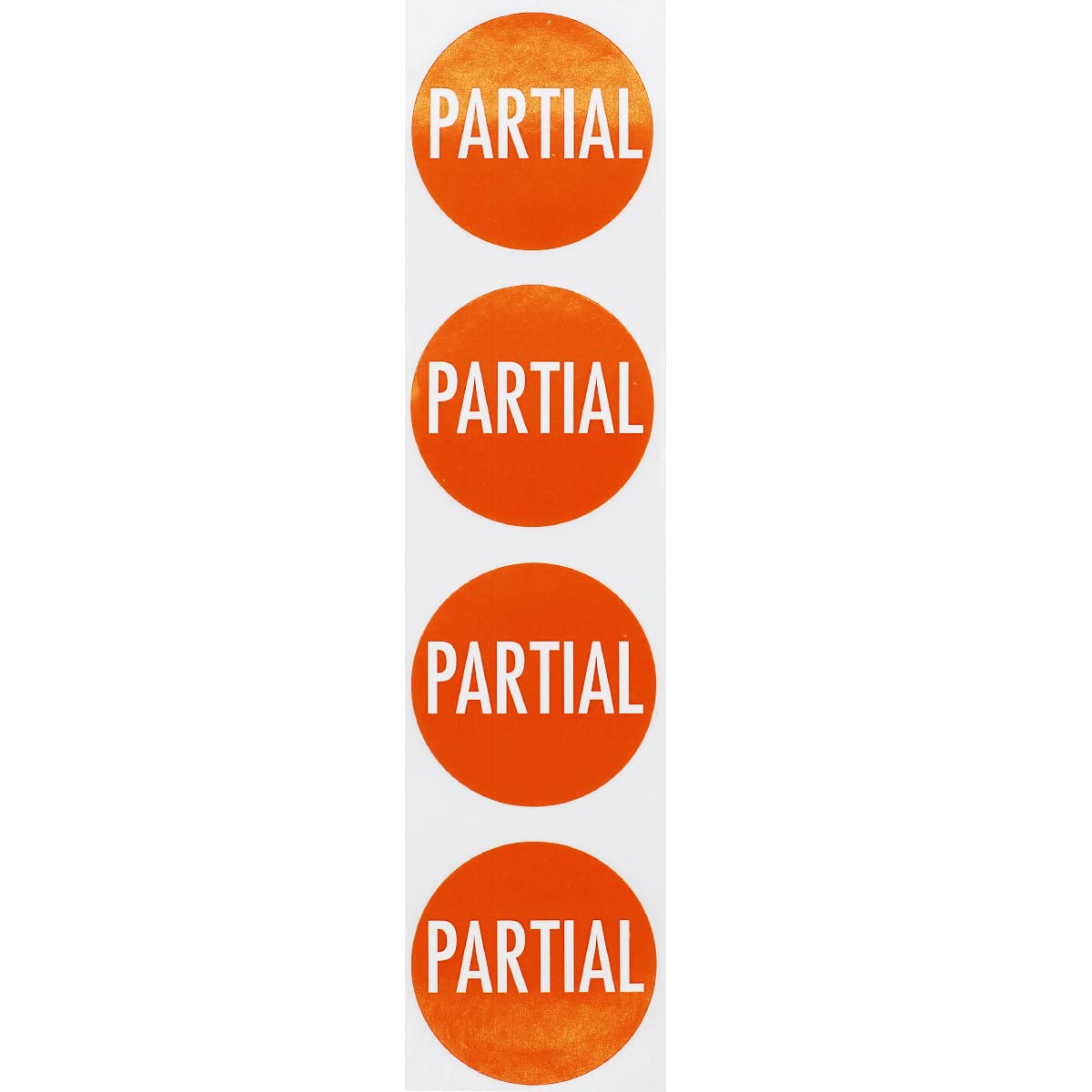 Partial Labels Orange with White 1.5 Inch Round Circle Dots 500 Adhesive Stickers On A Roll