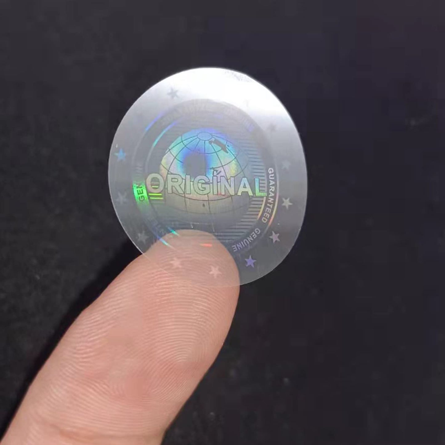 180pcs Crystal Hologram Tamper Proof Stickers high Security Labels Genuine Guaranteed and Original Seal Sticker Warranty Void Labels(1 inch) (Transparent) Transparent