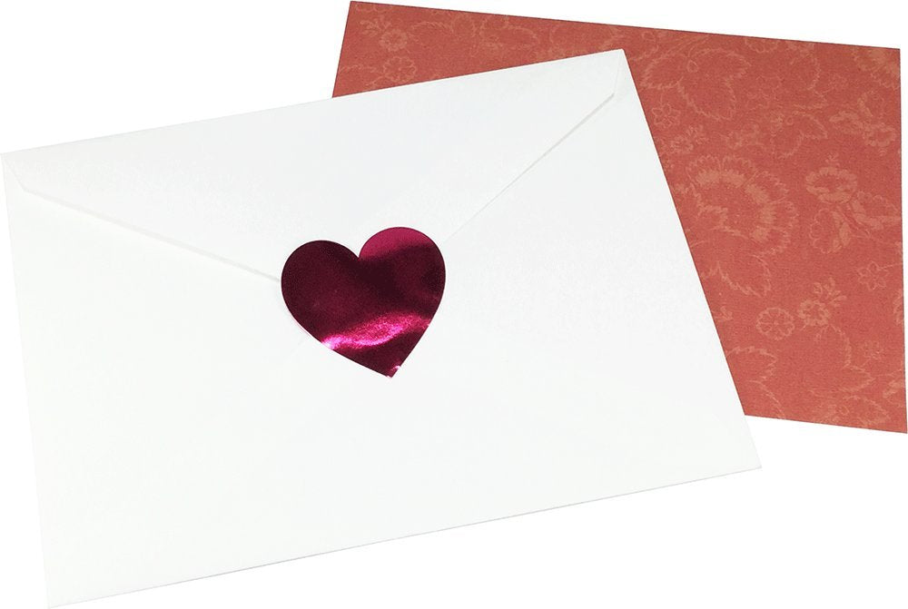 Metallic Rose Heart Stickers for Valentine's Day Crafting Scrapbooking 1 1/2 Inch 500 Adhesive Stickers