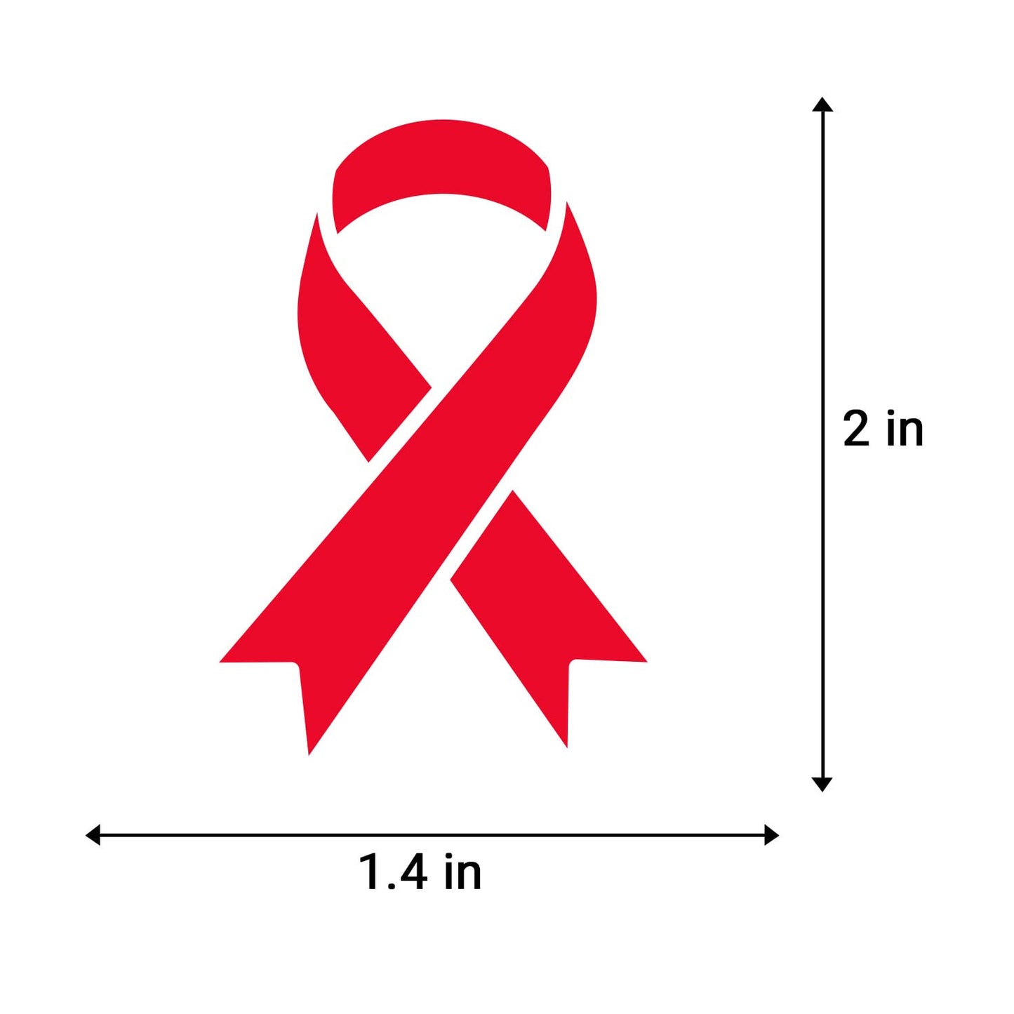 300 Ribbon Labels - Red Ribbon Awareness Stickers - 2 x 1.4 Inch - Say No to Drugs Prevention Fighting Against HIV & AIDS Awareness & Fundraising Heart Disease Stroke Substance Abuse 300 Labels