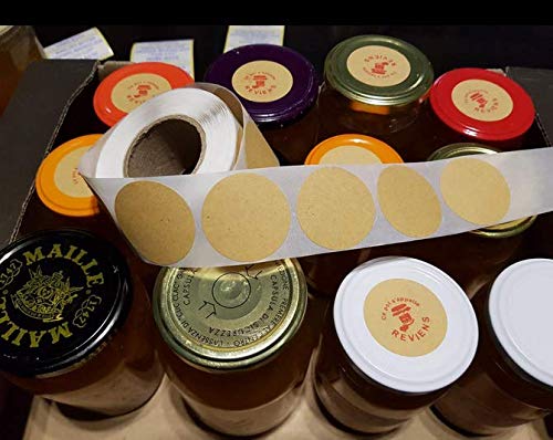 2'' Natural Circle Price Stickers Kraft Paper Dots Labels Target Pasters Adhesive Writable Labels 500 Pieces Per Roll (2 inches) 2 inches