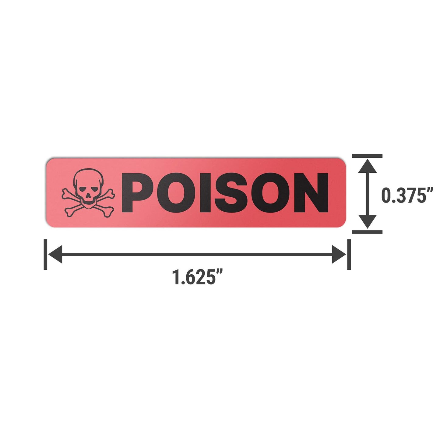 Poison Medical Stickers (1.625 x 0.375 inch, Red - 300 Labels) Poison Labels for Medical Laboratory Testing, Healthcare, Veterinary or Clinics - Strong Adhesive & Highly Visible