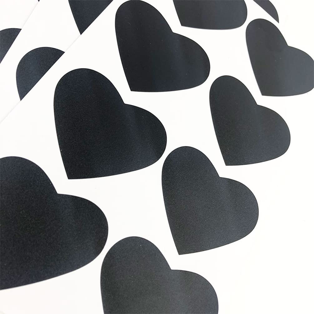 10 Sheets Heart Shaped Chalkboard Labels Erasable Black Sticker for Bottles Jars Kitchen Home Party Decoration