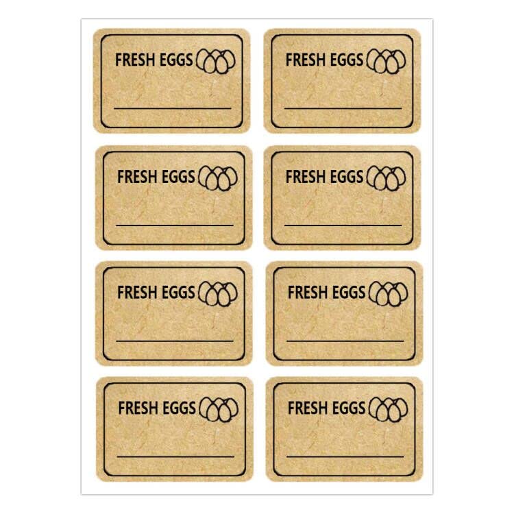 Farm Fresh Eggs Stickers,1.5x1 inch Natural Kraft Paper Writable Kitchen Egg Carton Labels for Packaging,Farm Fresh Eggs Sign Labels (504 Pcs)