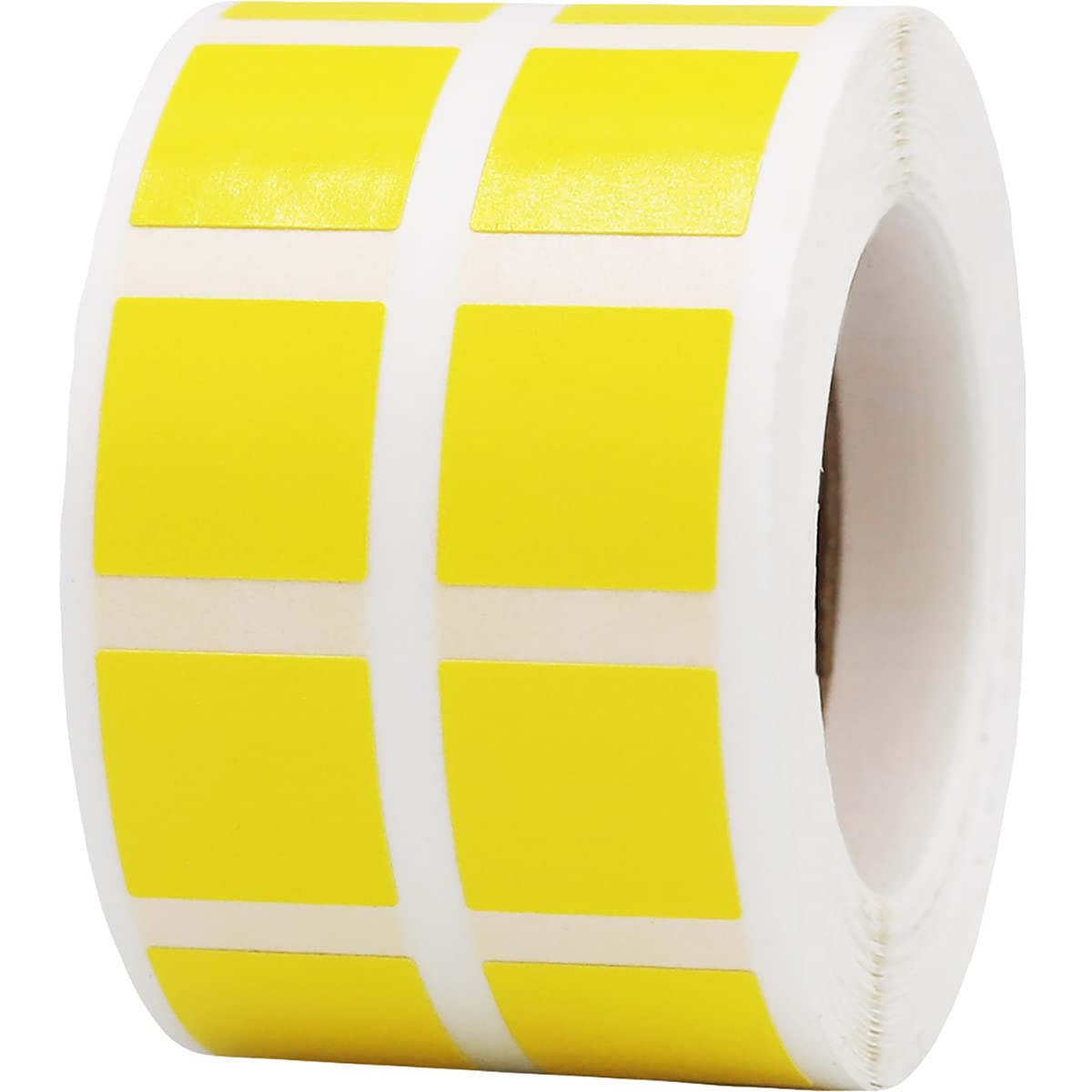 Yellow 1/2" Inch Square Adhesive Labels 1,000 Color Coding Dot Stickers for Efficient Inventory Management, Crafting Projects, and Organizational Tasks in Offices, Schools, and Homes Yellow