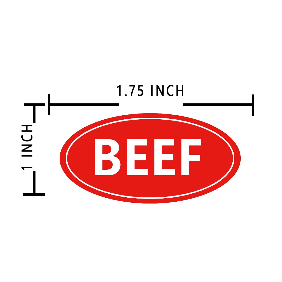Beef Food Labeling or Butchers,Food Storage Labels,Beef Chicken Pork Meat Sticker Bundle for Meat Markets, Supermarkets,1.75 x 1 inch,500Pcs