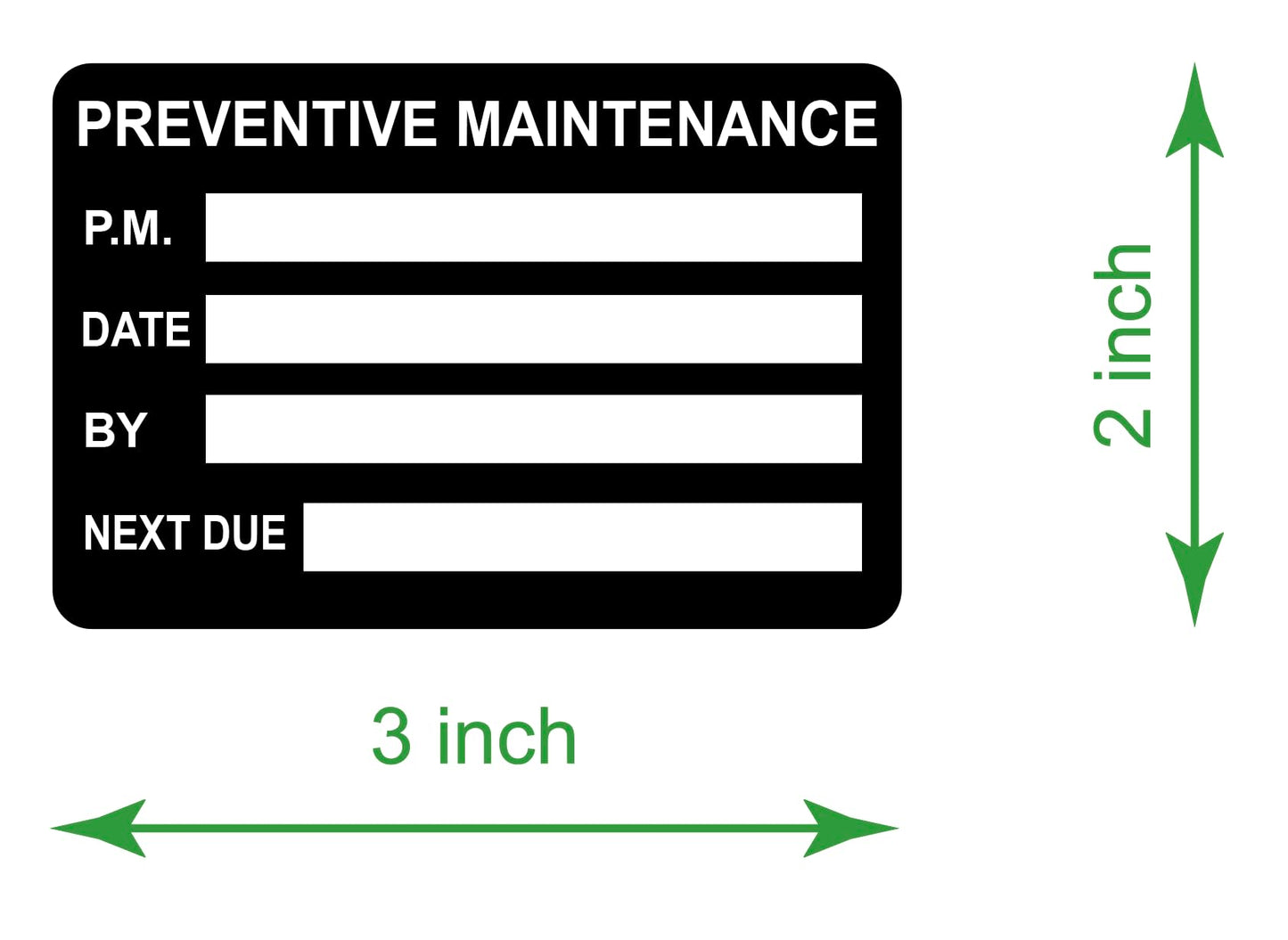 2x3 inch 200 PCS Black Preventive Maintenance Stickers for Machines and Equipments
