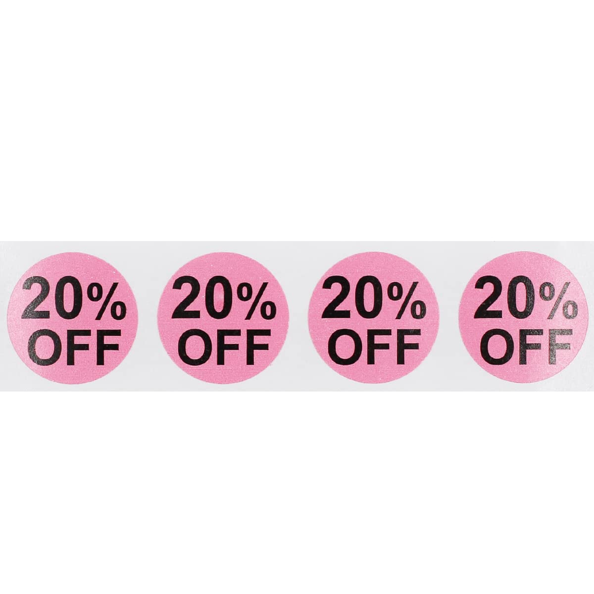 20% Percent Off Stickers for Retail 0.75 Inch 500 Adhesive Labels