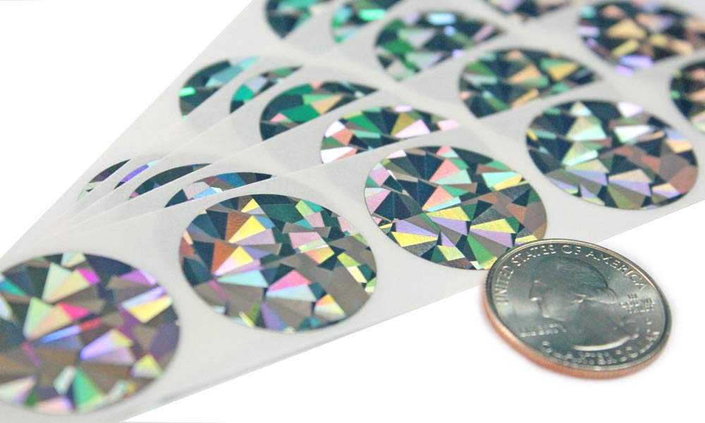 My Scratch Offs 250 Pack Hologram Silver Round Scratch Off Stickers Circle Labels 1 Inch DIY for Replica Lotto Raffle Card Games, Codes, Small Business