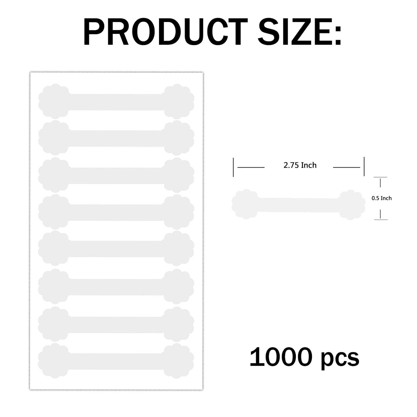 1000 Pcs Transparent Blank Tamper Evident Labels Tamper Proof Decals Package Seal Self Adhesive Security for Food Drink Packaging Sealing Delivery Supply