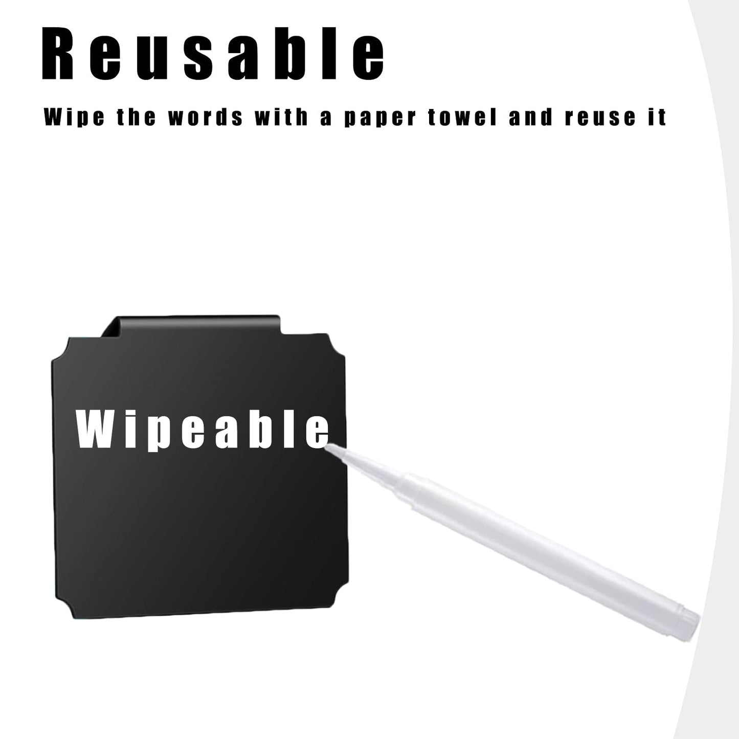 14 Plastic Basket Labels Clip On Set - Removable Bin Labels Clip On with 2 Chalk Markers for Basket Pantry Organization Box