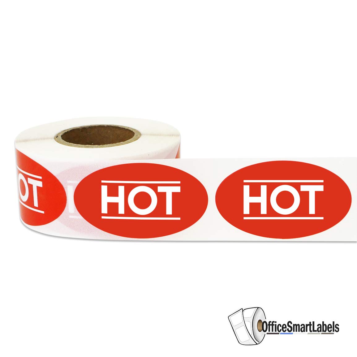 Red Hot Spicy Sticker Labels - 1.75 x 1 Inch Fluorescent Red Caution Hot Food Warning Stickers for Spicy Foods Food Truck Grocery Store Spicy Hot Sauce Labels Stickers - Adhesive, 300 Labels/Roll