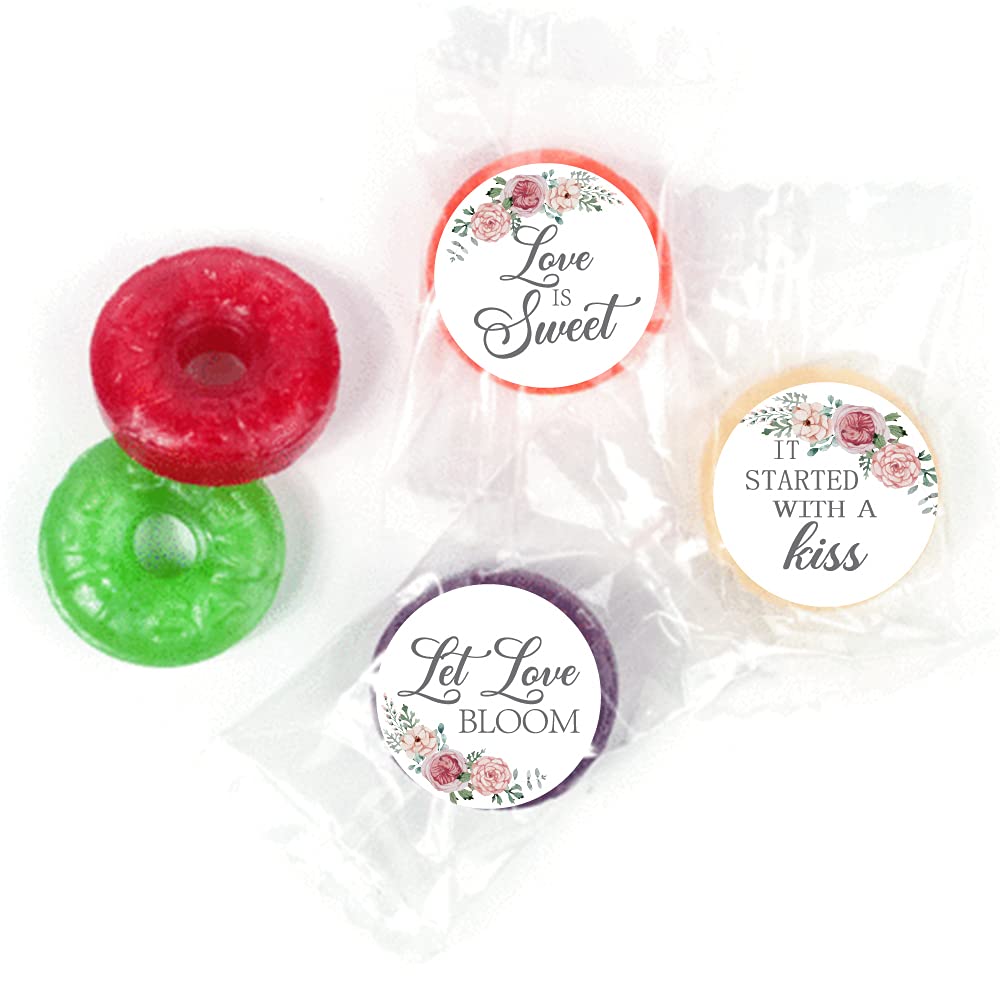 270 PCS Wedding Stickers,3 Design Self Adhesive Circle Label Stickers, Wedding Envelope Seals Candy Stickers,Wedding Party Chocolate Stickers.(FJ-t07)