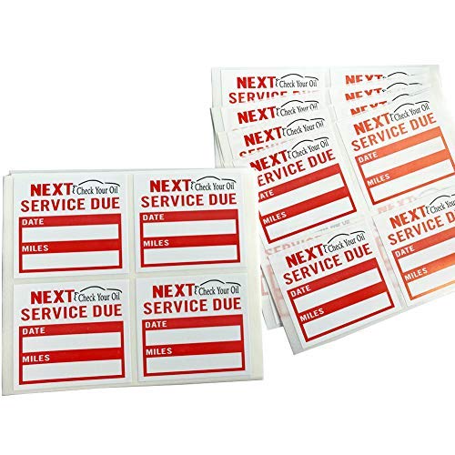 Oil Change Stickers | 2"X1.8" Check Your Oil Service Reminder Stickers,300 Adhesive Labels.