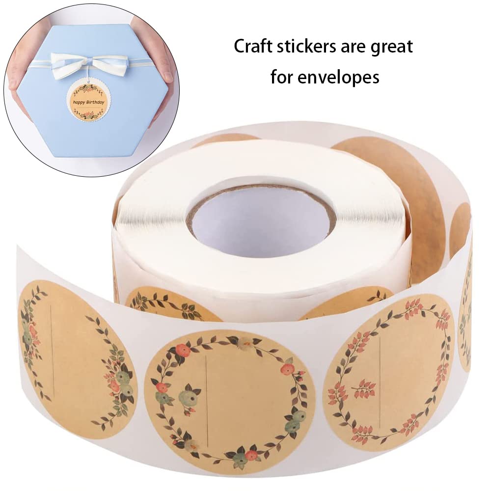 500 Pcs Sticker Labels Round Kraft Stickers 5cm Brown Jam Stickers Jar Labels for Wedding Packages Gift Bags Store Owners Crafts Jar Mason Jars and Food Jars
