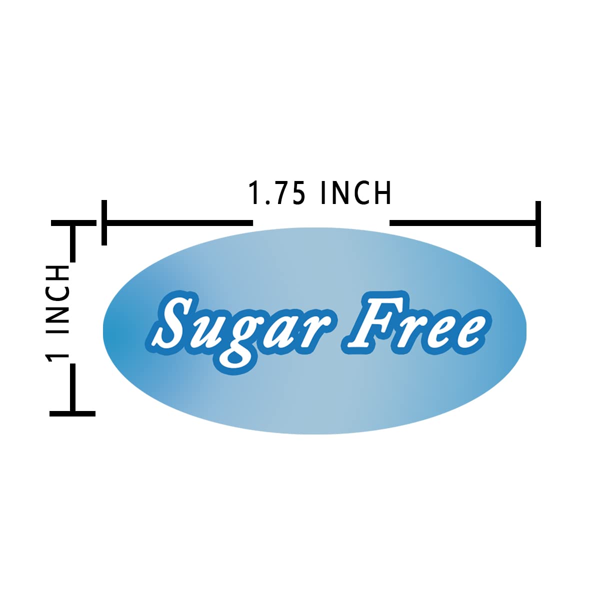1.75x1 Inch Oval Sugar Free Labels,Food Warning Label Stickers for Food Package,200 Pcs