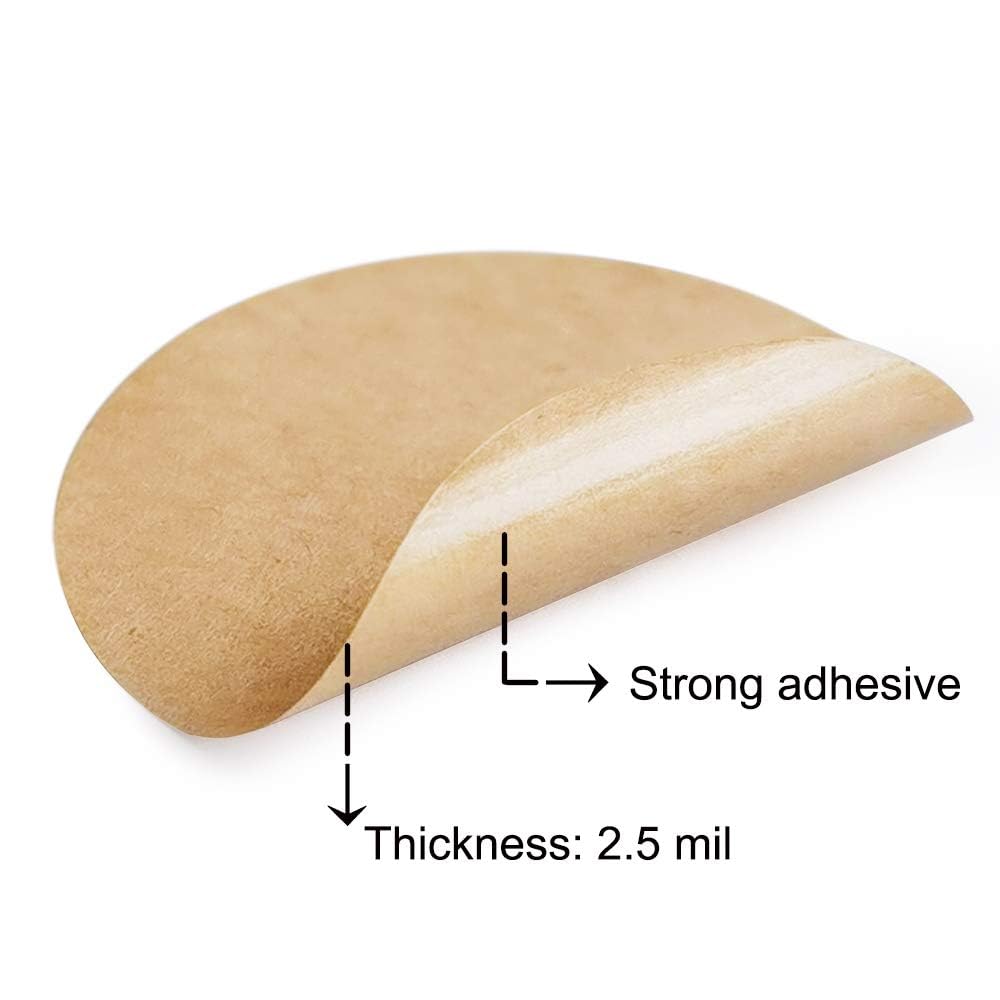1 Inch Natural Brown Kraft Stickers (1000 Total) - Round Blank Dots Stickers Glossy Writable Paper Labels Brown 1"