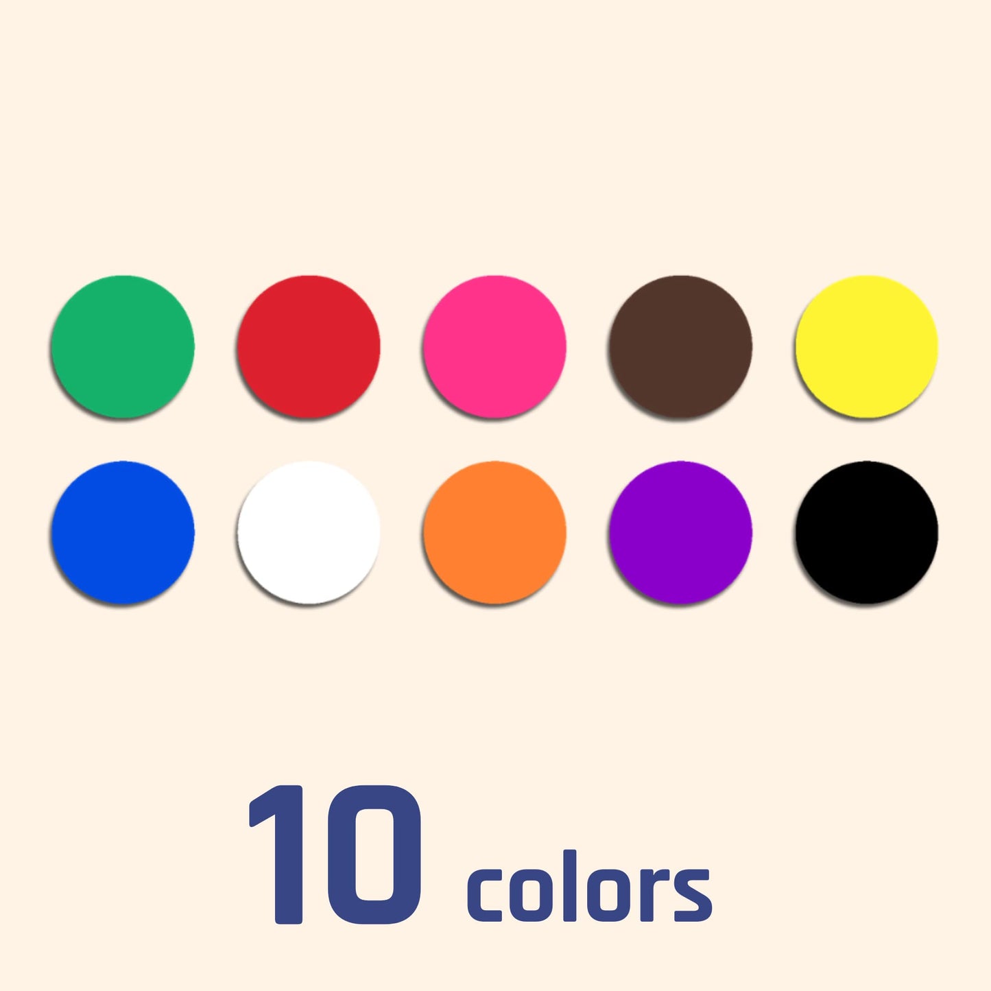2" Round Large Colored Moving Stickers Labels - 10 Colors, Pack of 240 2" Diameter