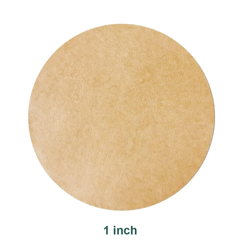 1 Inch Natural Brown Kraft Stickers (1000 Total) - Round Blank Dots Stickers Glossy Writable Paper Labels Brown 1"