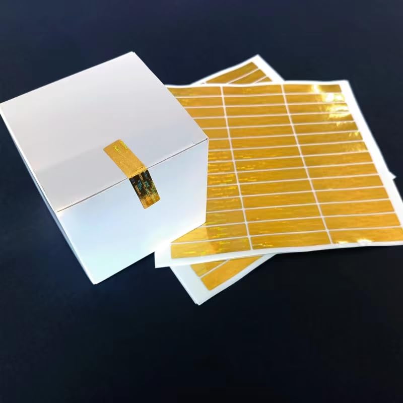 2x0.4inch Holographic Warranty Void Labels, Tamper Proof Evident Sticker, Genuine Authentic Security Seal(320,Gold Gold1-320pcs