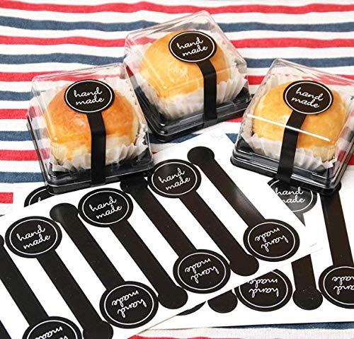 20 Sheets(200 Pcs) Food Retail Package Seal Self Adhesive Paper Sticker Labels Sealing Stickers Tamper Evident Decorative Labels for Handmade Baking Craft Arts and More