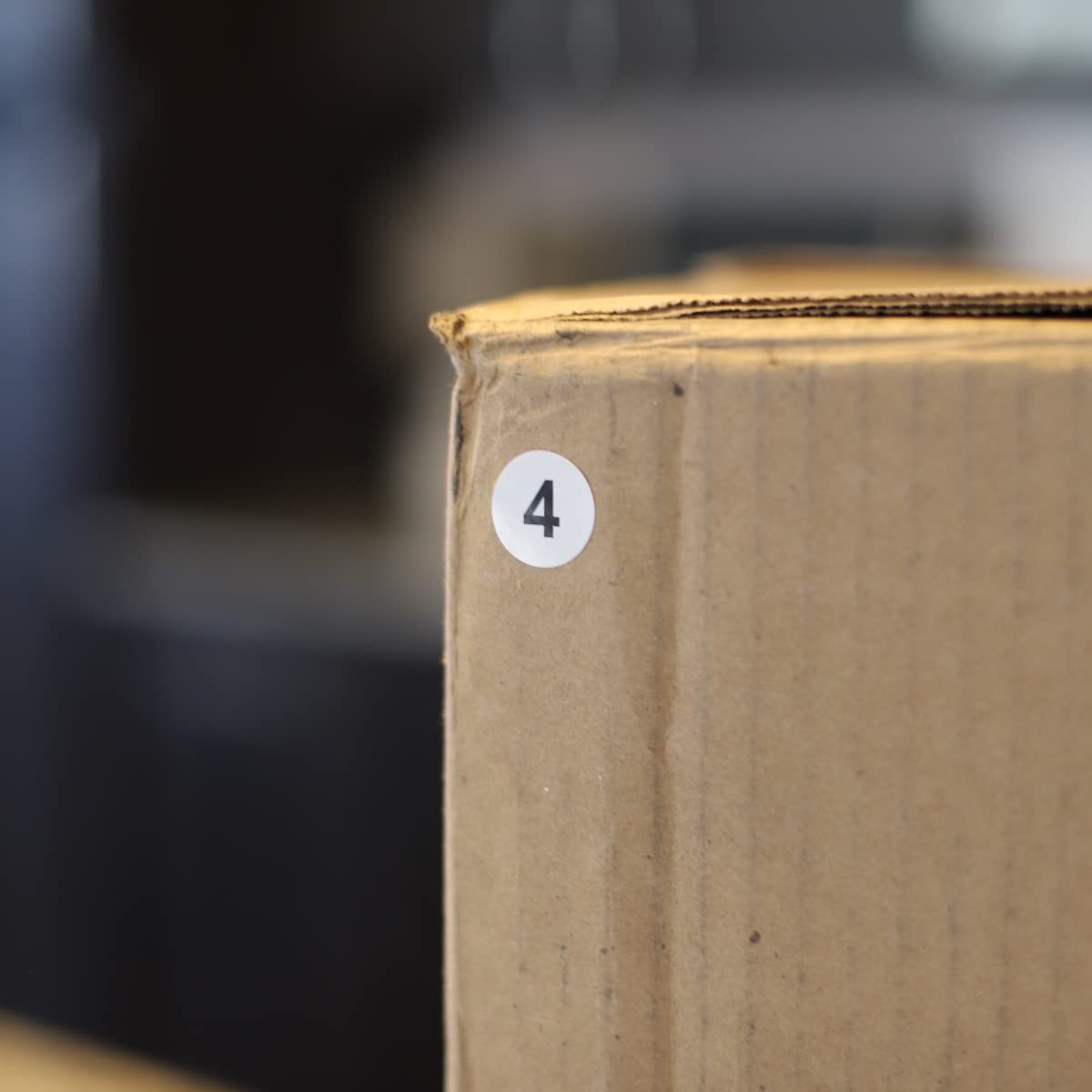 White with Black Number 4 Circle Dot Stickers, 3/4 Inch Round, 500 Labels on a Roll for Organization and Inventory - Semi-Gloss Finish - Made in The USA #4