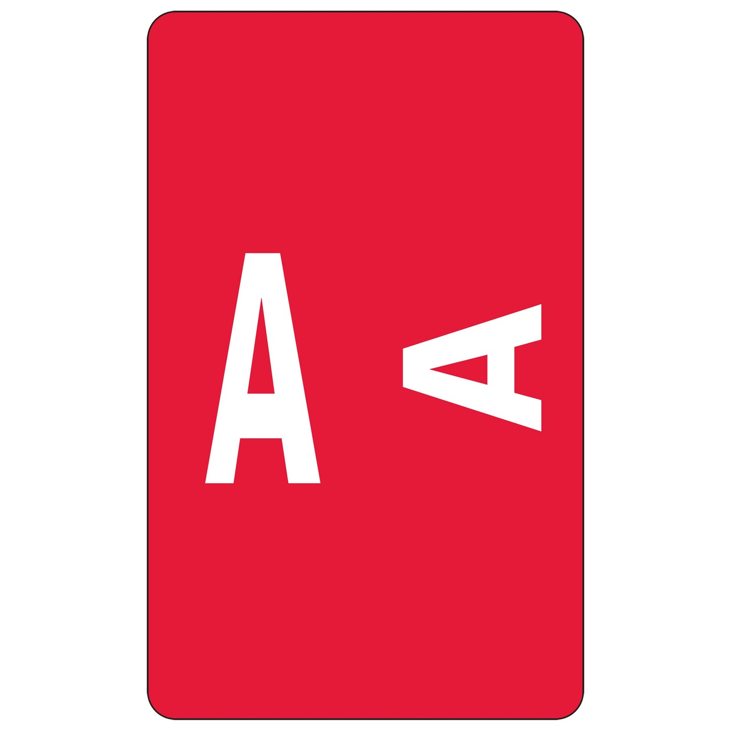 Smead AlphaZ ACCS Color-Coded Alphabetic Label, A, Label Sheet, Red, 100 per Pack (67171), 1" x 1-5/8"