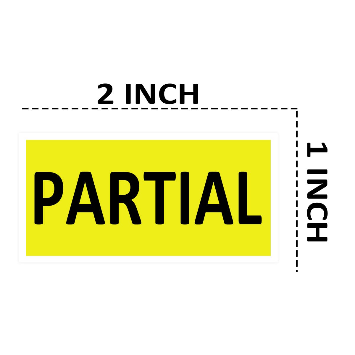 Partial Shipping Stickers 1×2 INCH Rectangle Color Coding Labels for Shipping and Packing- 500 Adhesive Labels Per Roll