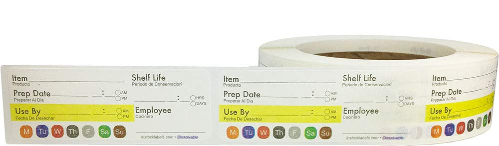 Universal Dissolvable Food Rotation Labels 1.25 x 3.375 Inch 500 Total Stickers