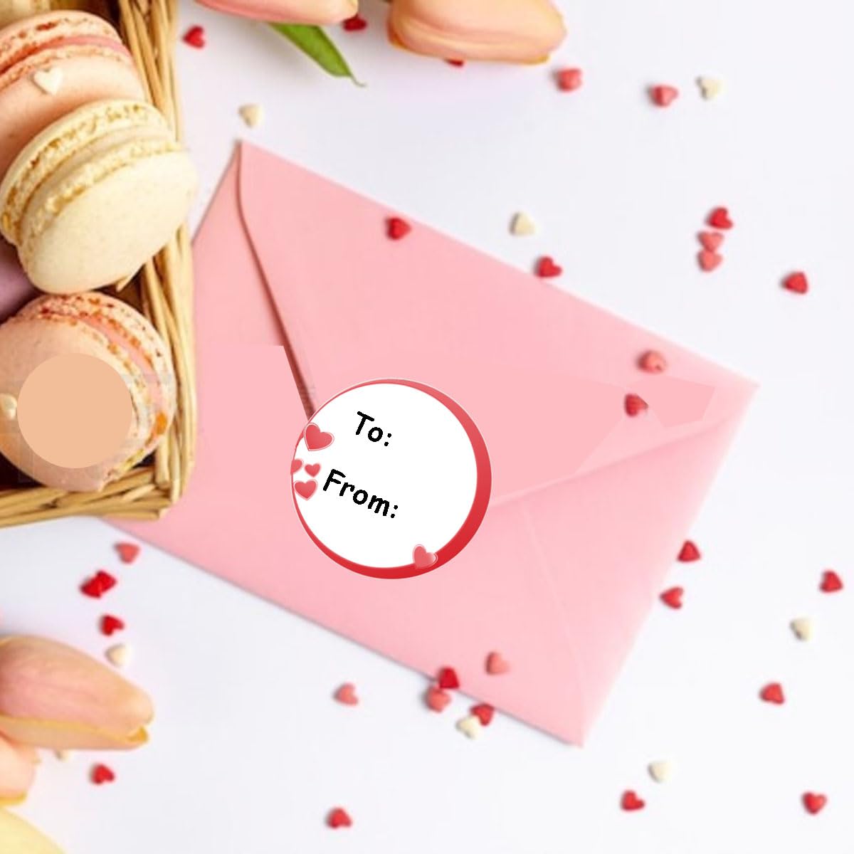 Heart Direct Thermal Stickers 2 inch Happy Mother's Day Sticker Labels Love Heart Stickers for Holiday,Valentine's Day,Mother's Day,Party Shipping Decorations Envelope Seal(Pack-500)