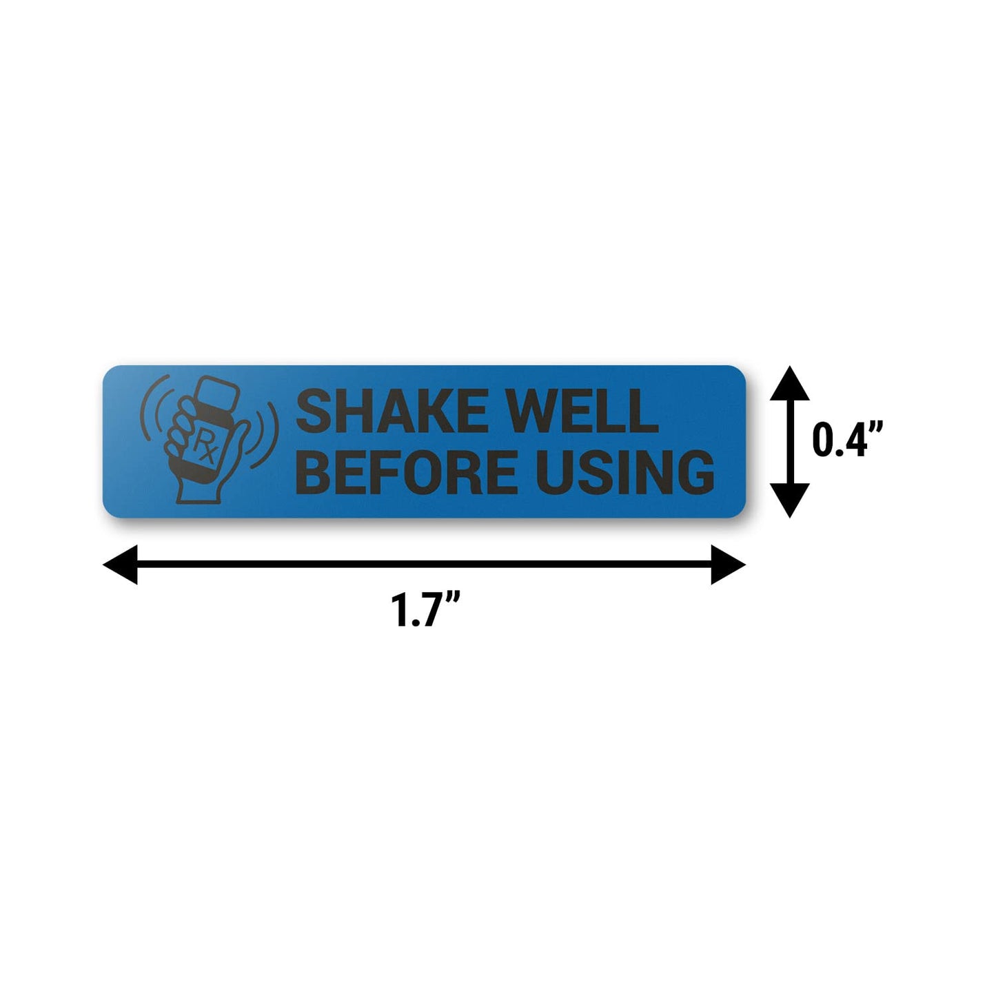 1.7 x 0.4 inch - Shake Well Before Using Labels (Blue / 300 Labels) Shake Well Stickers for Veterinary Medications Labels, Care Instructions or Pharmacies Dark Blue