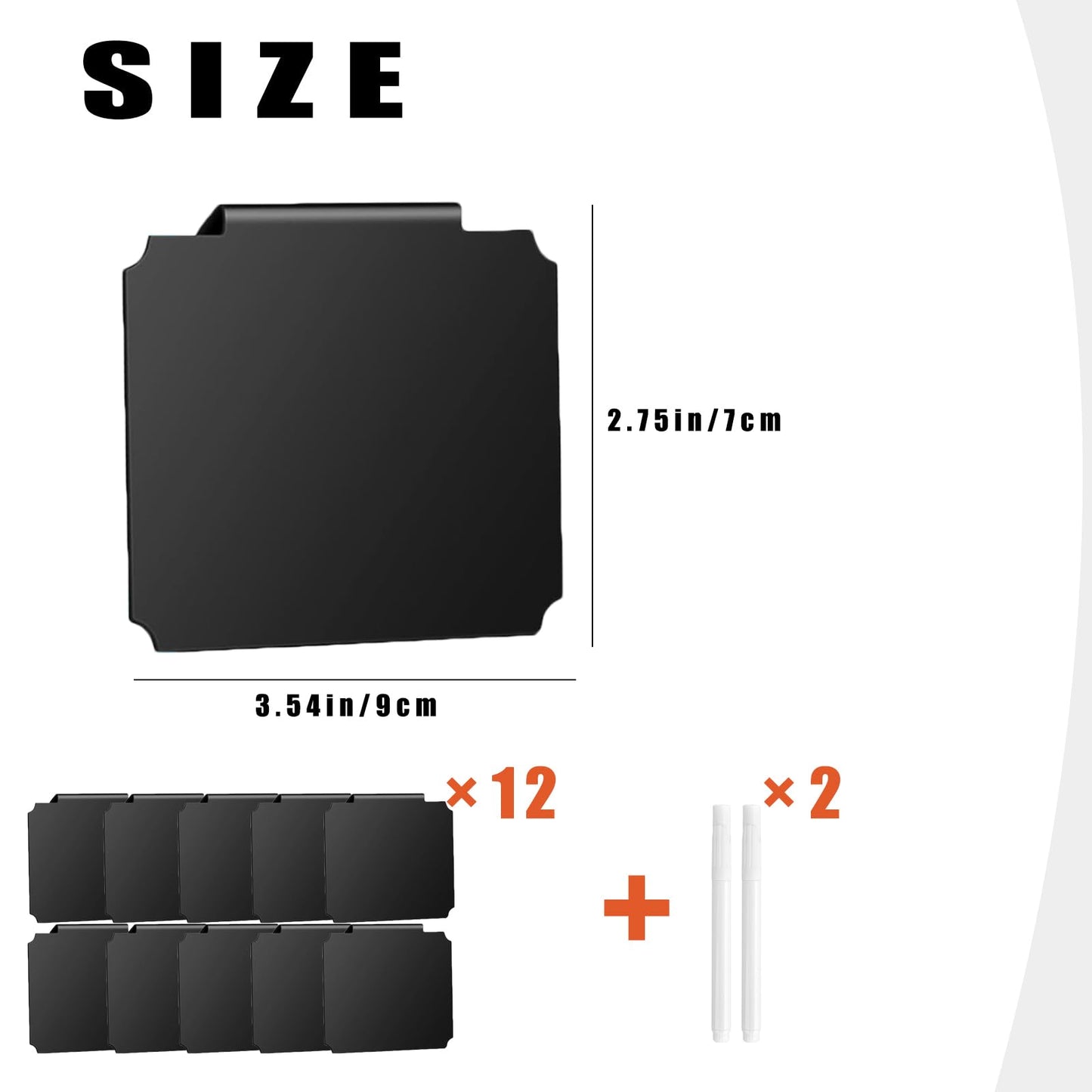 14 Plastic Basket Labels Clip On Set - Removable Bin Labels Clip On with 2 Chalk Markers for Basket Pantry Organization Box