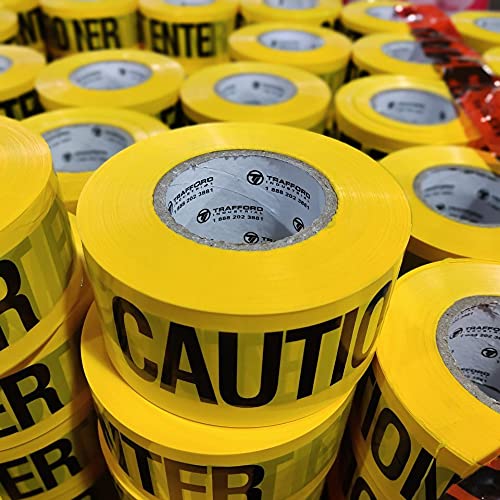 PE Warning Tape, 2.0 mil x 1000 Ft. x 3 Inch, Red Tape with "Danger DO NOT Enter" Black Print - Trafford Industrial Large Red Danger DO NOT Enter
