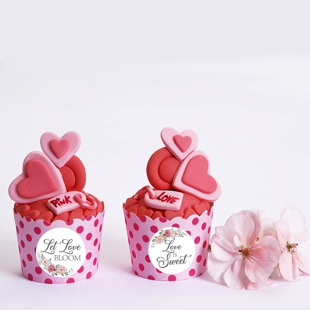 270 PCS Wedding Stickers,3 Design Self Adhesive Circle Label Stickers, Wedding Envelope Seals Candy Stickers,Wedding Party Chocolate Stickers.(FJ-t07)