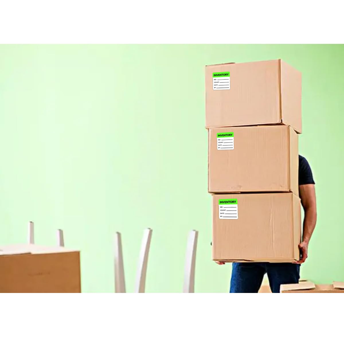 Top label 1.8x2 Inch Inventory Label,Inventory organizer Stickers,Inventory Control Labels,500 Pcs,Green,1.8x2 Inch