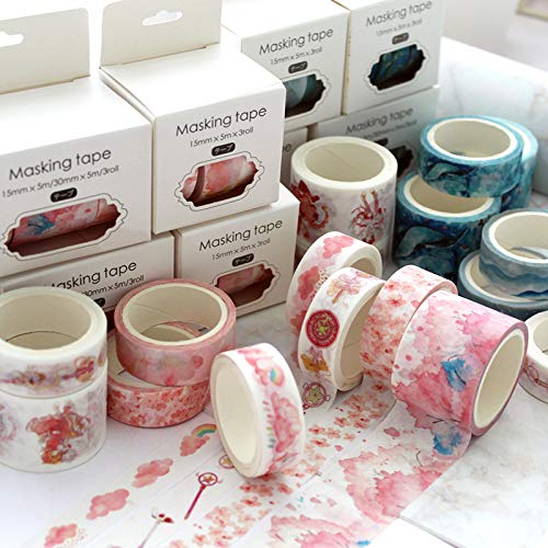 YUBBAEX Cute Printed Washi Tape 3 Rolls Japanese-Style Masking Tape Set Decorative for Arts, DIY Crafts, Journal Supplies, Planners, Scrapbook, Card/Gift Wrapping (Lace Checkered) Lace Checkered